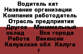 Водитель кат › Название организации ­ Компания-работодатель › Отрасль предприятия ­ Другое › Минимальный оклад ­ 1 - Все города Работа » Вакансии   . Калужская обл.,Калуга г.